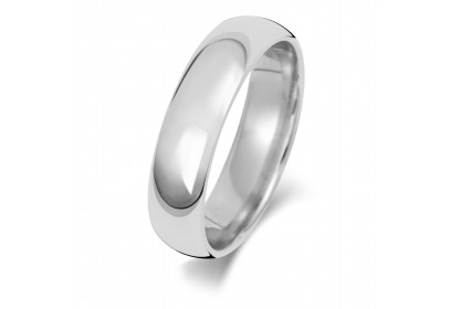 9ct White Gold Court 5mm Heavyweight Band